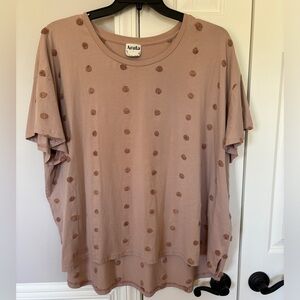 Arula Tan colored blouse 3x